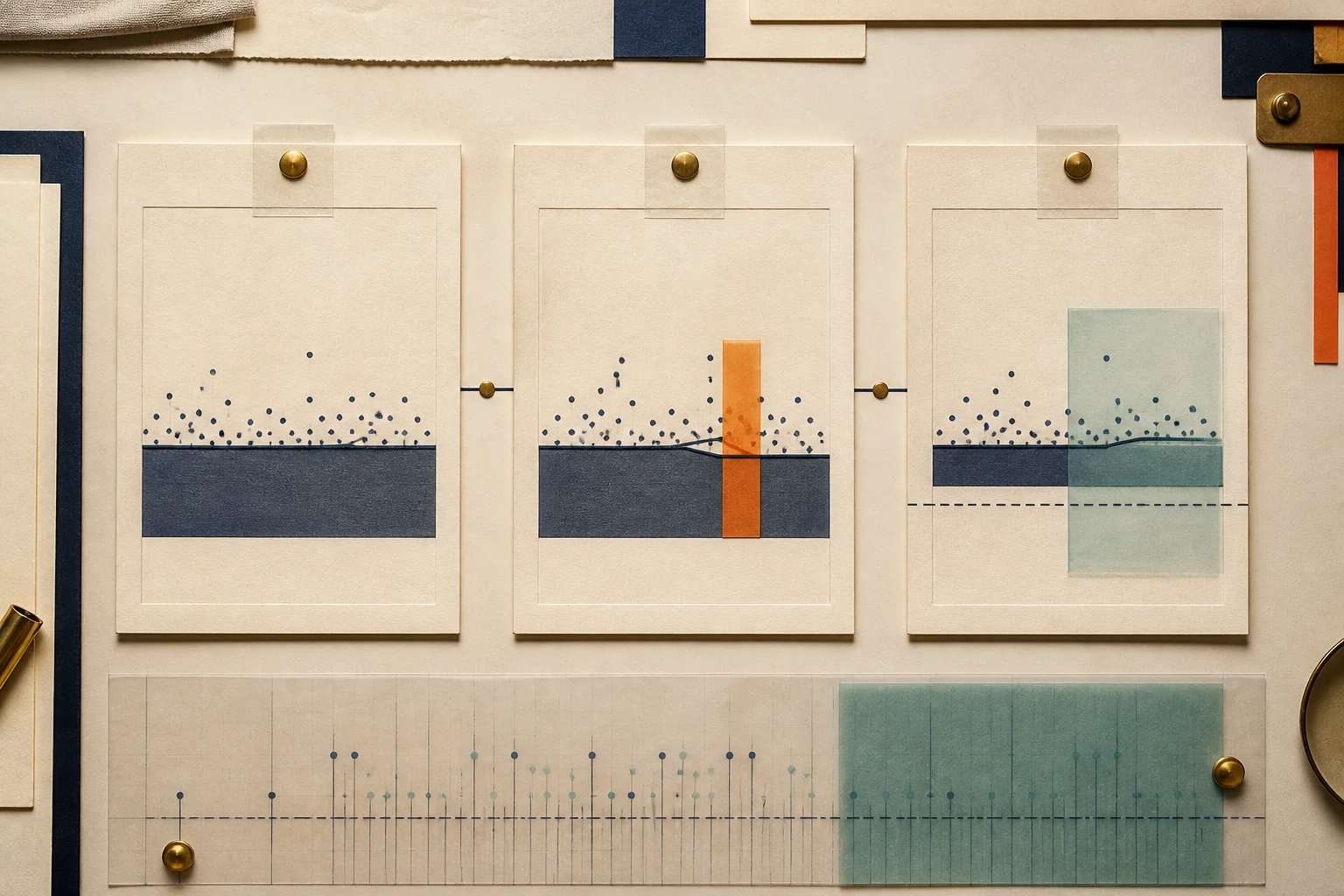 A frozen baseline and later observation arranged as a measured evaluation window